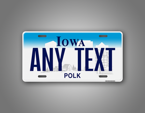 Personalized Text Iowa State Novelty License Plate 