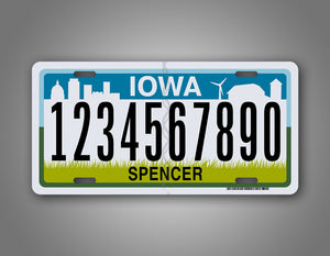 Custom Text Iowa Personalized Auto Tag