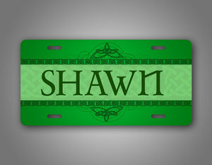 Custom Text Green Celtic Style Auto Tag 