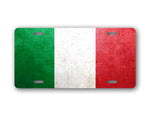 Official Italian Flag Weathered Metal License Plate