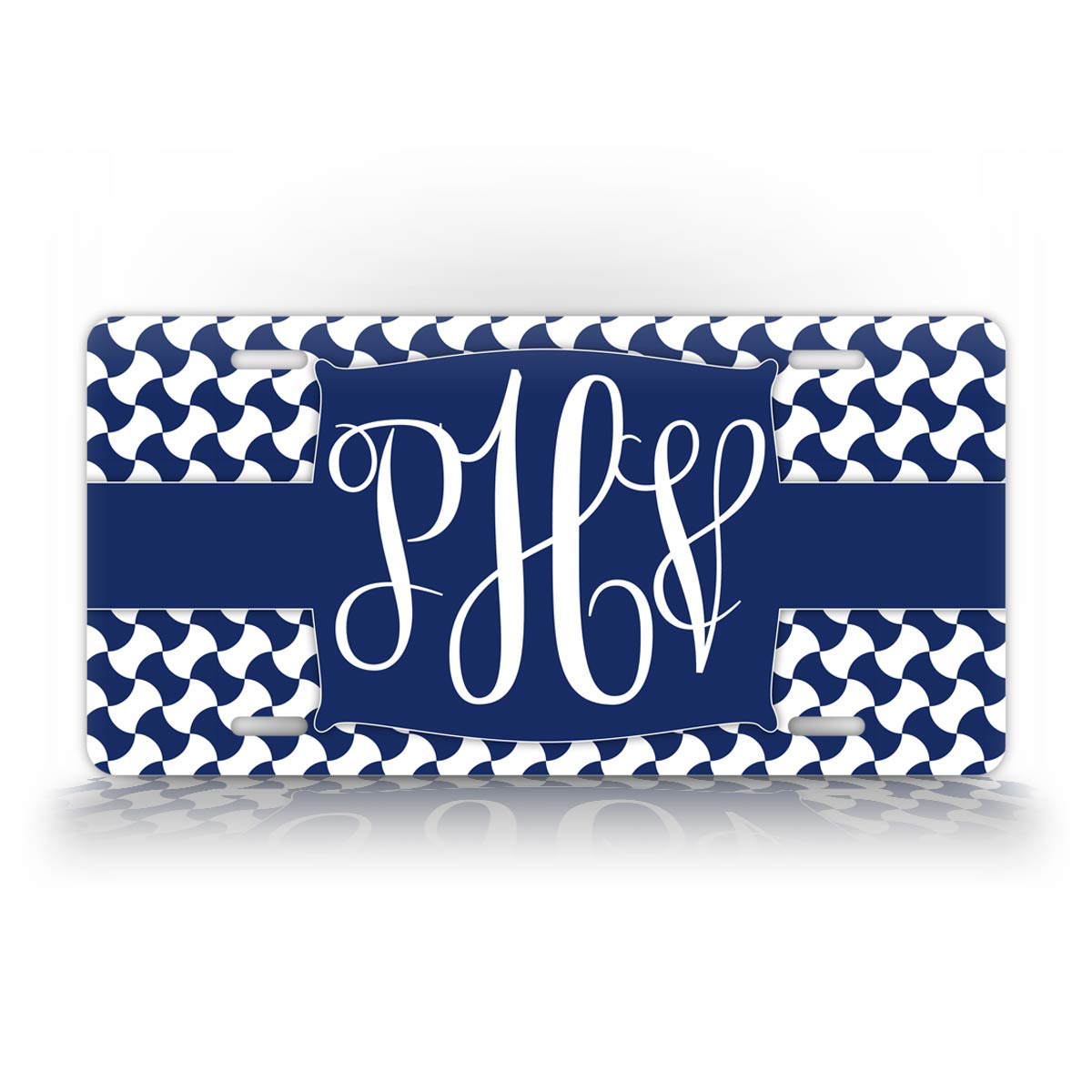 Personalized Monogrammed Blue Japanese Style License Plate