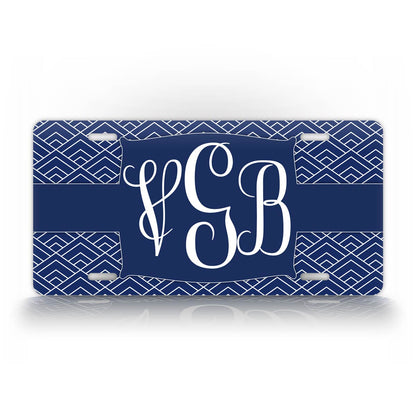 Personalized Monogrammed Blue Japanese Style License Plate