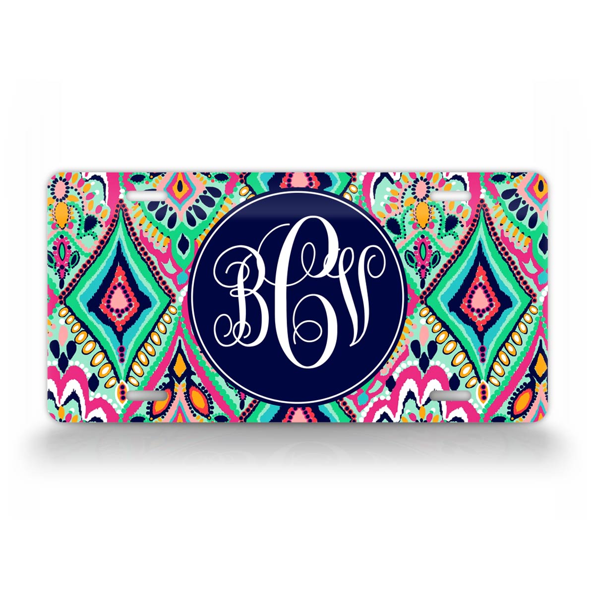 Custom Jewel Style Monogram Auto Tag 