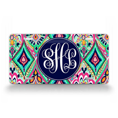 Personalized Jewel Monogram License Plate 