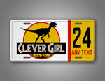 Custom Clever Girl Dinosaur Jeep License Plate  
