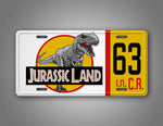 Jurassic Land Custom License Plate Custom Movie Themed Tag