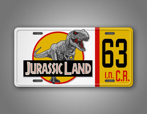 Jurassic Land Custom License Plate Custom Movie Themed Tag