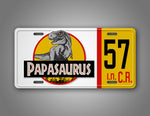 Custom Papasaurus Dinosaur Jeep License Plate  