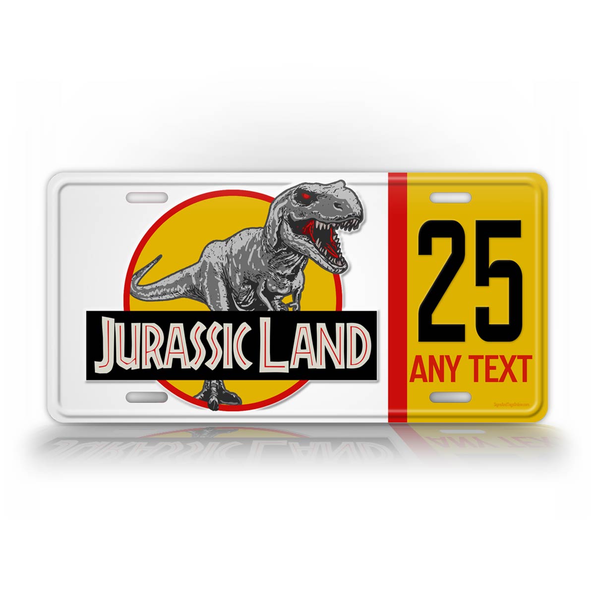 Jurassic Land Custom License Plate Any Text Movie Auto Tag