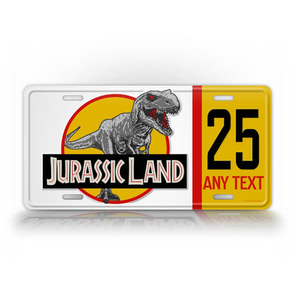 Jurassic Land Custom License Plate Any Text Movie Auto Tag