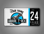 Custom Text Jurassic T-Rex License Plate