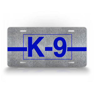 Silver Police K-9 Canine Dog Unit License Plate Auto Tag 