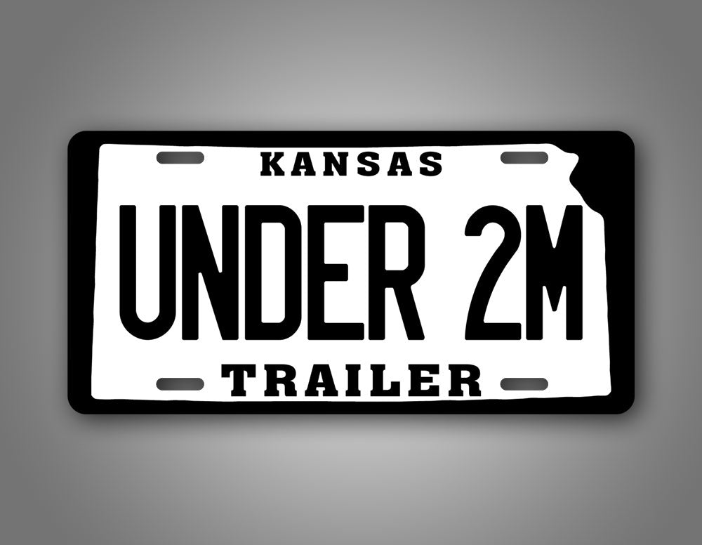 Kansas Under 2M Trailer Tag With Kansas State Silhouette License Plate