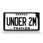 Kansas Under 2M Trailer Tag With Kansas State Silhouette License Plate