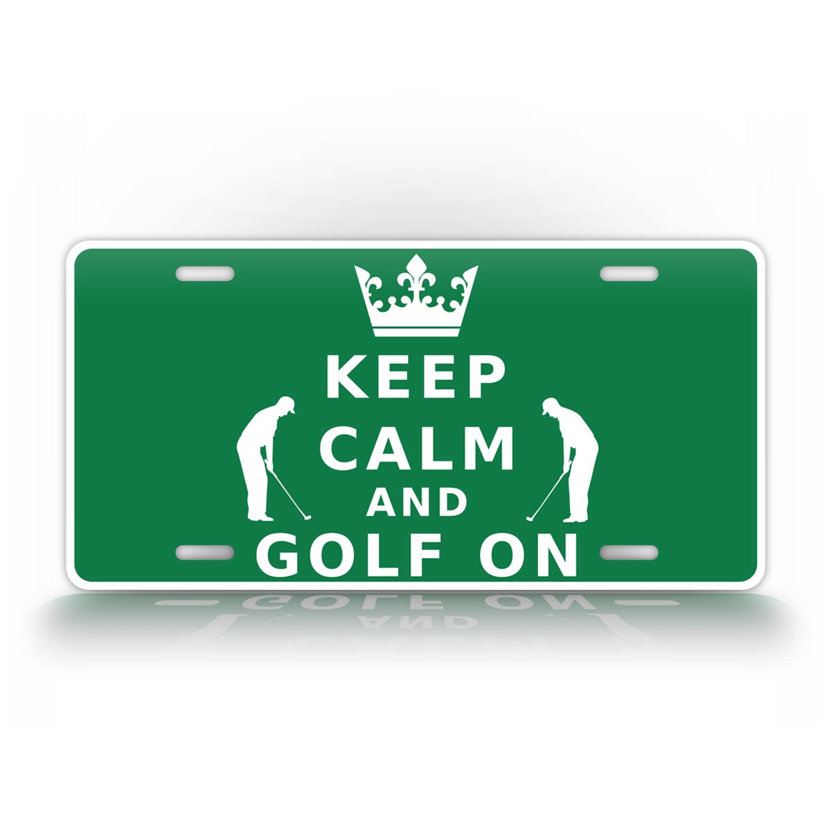 Keep Calm And Golf On Green License Plate 