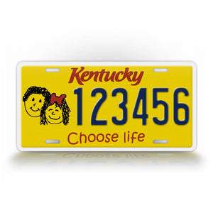Custom Kentucky "Choose Life" State License Plate