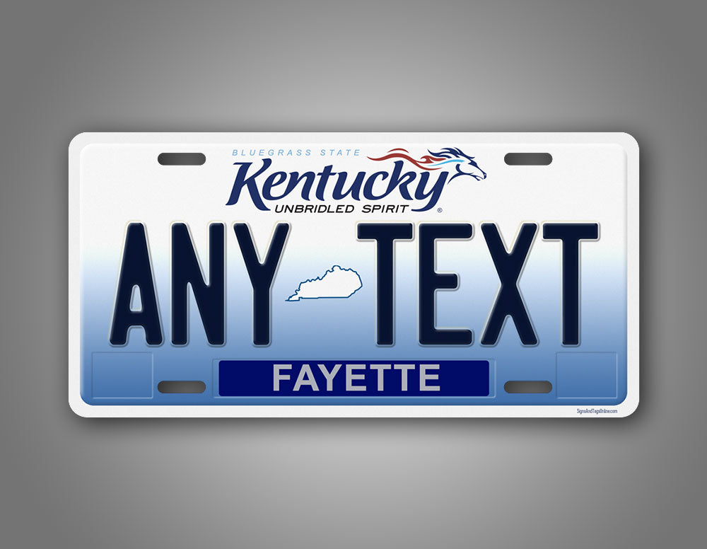 Any Text Custom Kentucky Unbridled Spirit Auto Tag