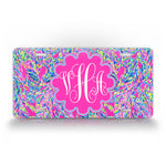 Personalized Pink Lily Fern Style Design License Plate 