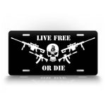 Live Free Or Die Patriotic Gun Owner License Plate Tactical Punisher Skull Auto Tag 
