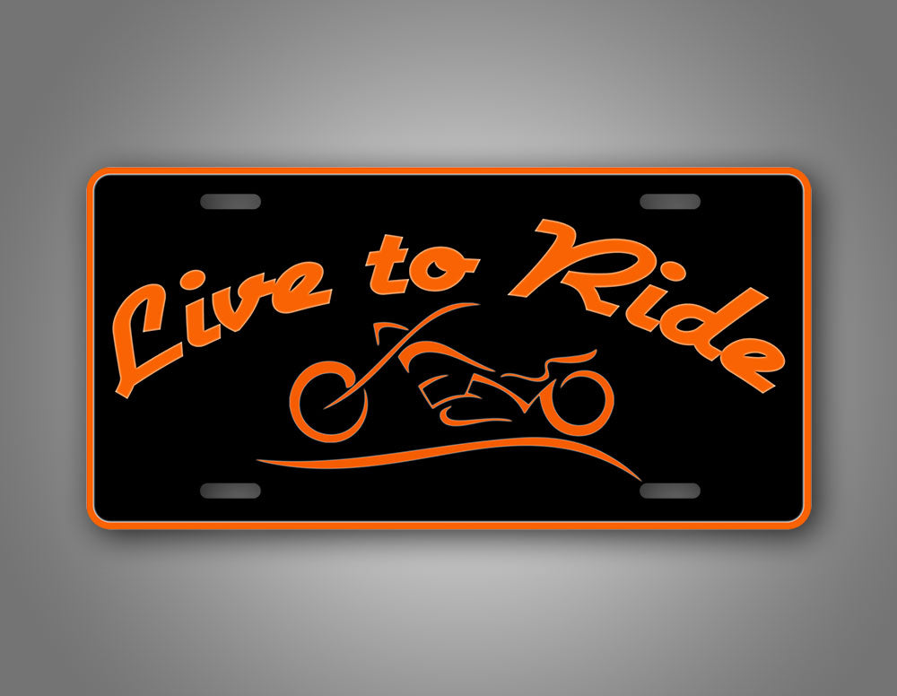 Live To Ride Harley Davidson Rider Motercycle Auto Tag  