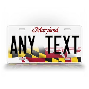 Maryland Flag License Plate Any Text 