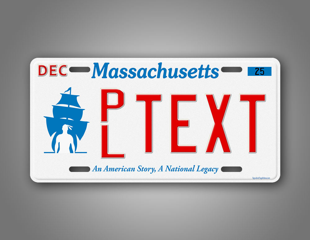 Custom Text Massachusetts Plymouth Novelty License Plate 