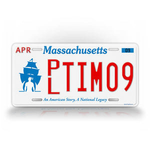 Any Text Massachusetts Plymouth Novelty License Plate 