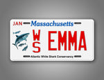 Any Text Custom Massachusetts Shark License Plate 