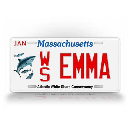 Personalized Massachusetts Atlantic White Shark Conservancy License Plate