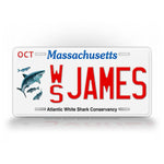 Custom Text Massachusetts White Shark License Plate 