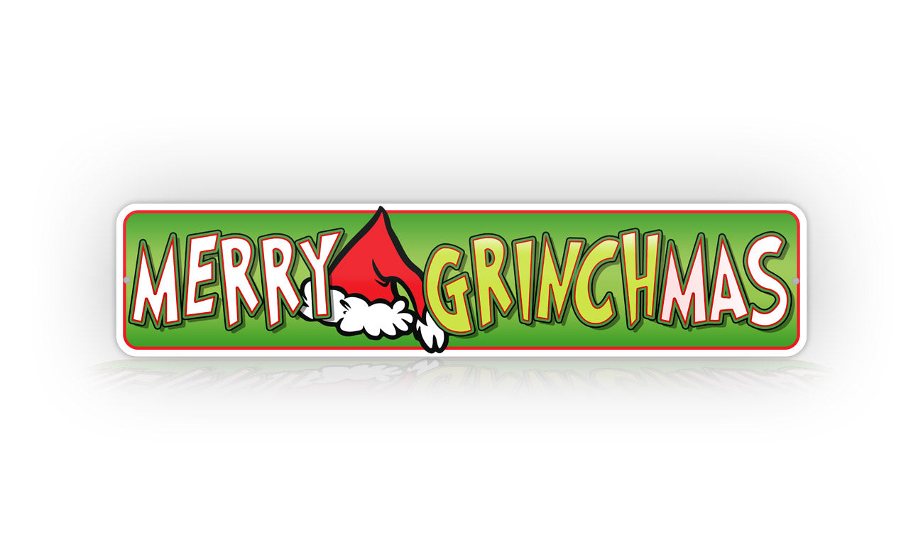 MERRY GRINCHMAS Holiday Christmas Dr. Seuss Street Sign