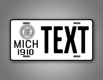Antique Custom Michigan 1910 License Plate 