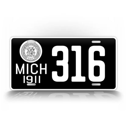 Personalized Text Michigan 1911 License Plate 