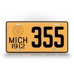 Personalized Yellow Michigan 1912 License Plate 