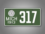 Custom Text Green Michigan State Novelty 1913 License Plate 