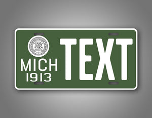 Green Antique Novelty Michigan 1913 License Plate 