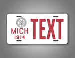 Personalized Text Michigan 1914 License Plate 