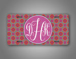 Custom Pink Arabic Style Monogram License Plate