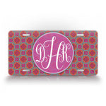 Personalized Pink Middle Eastern Style Monogram License Plate