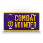 Combat Wounded Veteran Purple Heart License Plate 