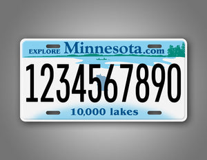 Any Text Custom Minnesota  Sate License Plate 