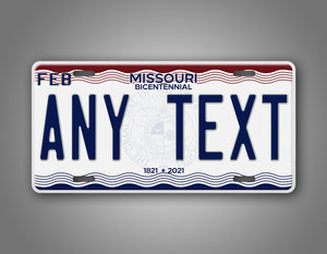 Custom Text Missouri Novelty Auto Tag 