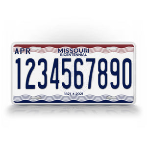 Personalized Missouri Any Text License Plate
