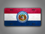 Weathered Metal Missouri State Flag Auto Tag