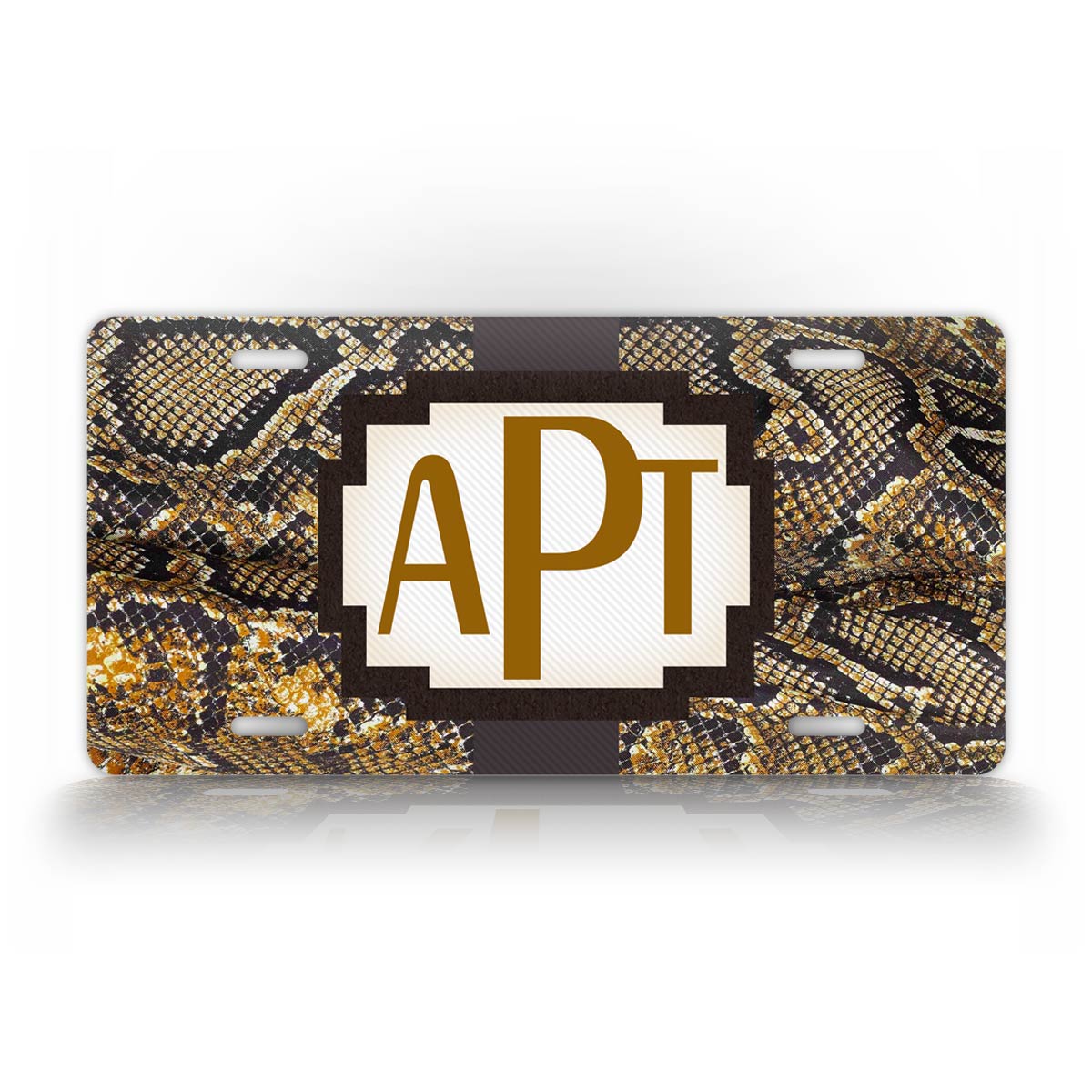 Personalized Brown Boa Constrictor Monogram License Plate  