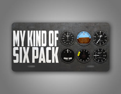 Rustic Pilots Gift License Plate My Kind Of Six Pack Joke