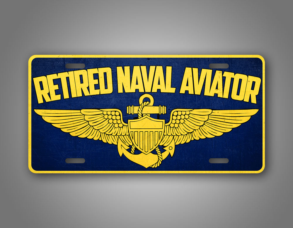 Retired Naval Aviator US Navy Pilot License Plate 