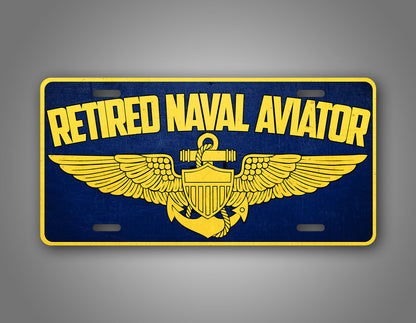 Retired Naval Aviator US Navy Pilot License Plate 