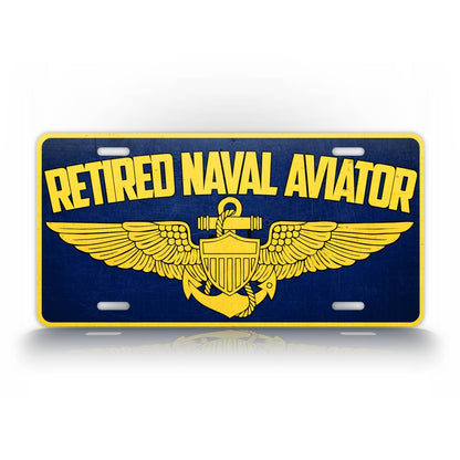 Retired Navy Pilot US Navy Veteran License Plate 