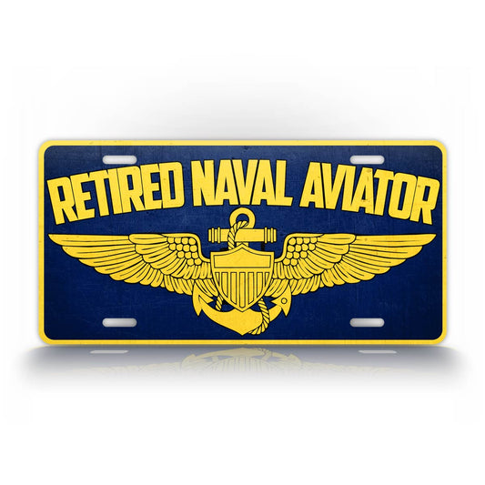 Retired Navy Pilot US Navy Veteran License Plate 